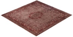 Overdyed Hand-Knotted Wool Modern-Contemporary Brown Area Rug 6' 9" x 6' 9"