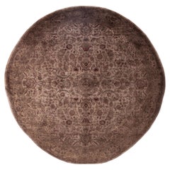 Overdyed Hand-Knotted Wool Modern-Contemporary Brown Area Rug 8' 0" x 8' 2"