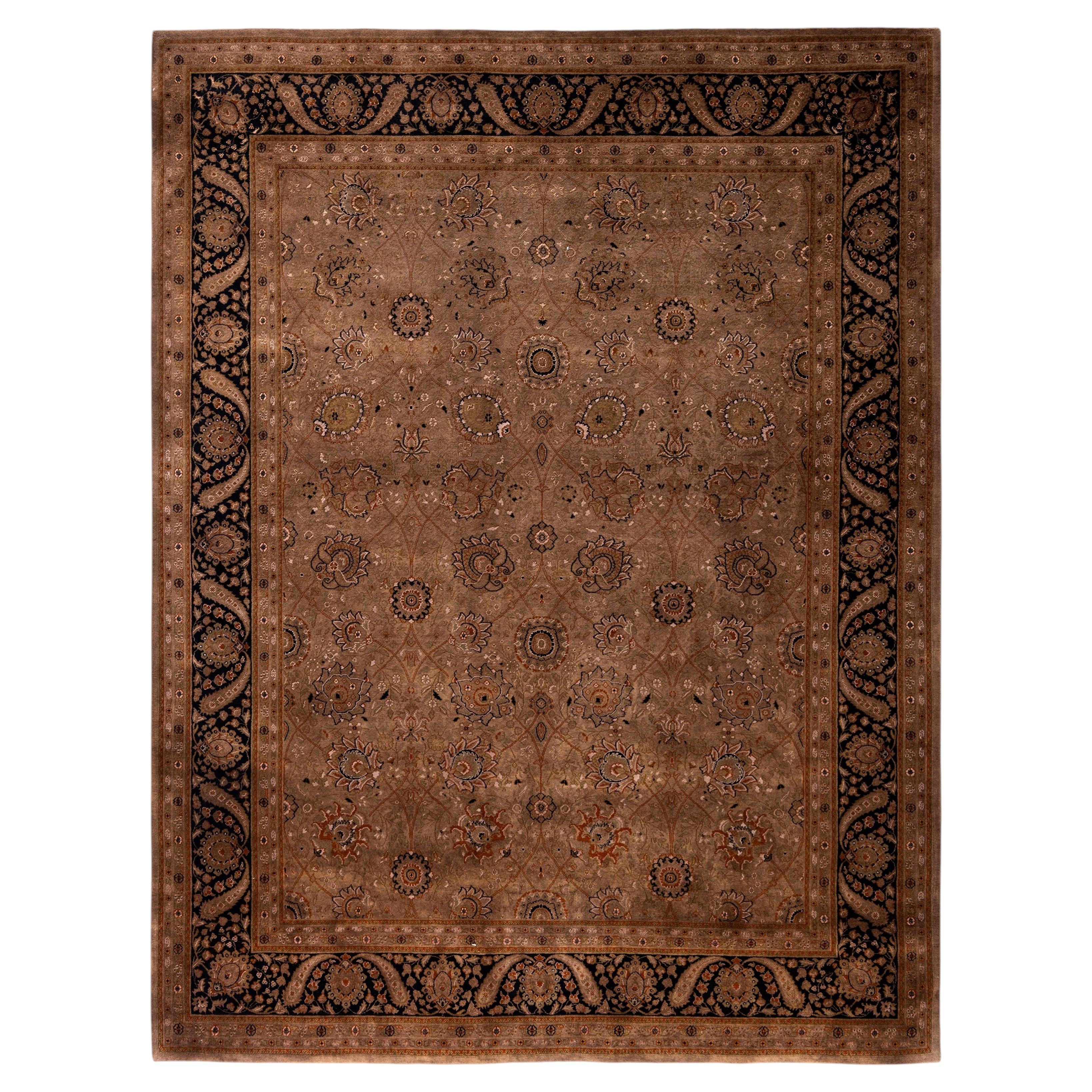 Overdyed Hand-Knotted Wool Modern-Contemporary Brown Area Rug 8' 1" x 10' 7"