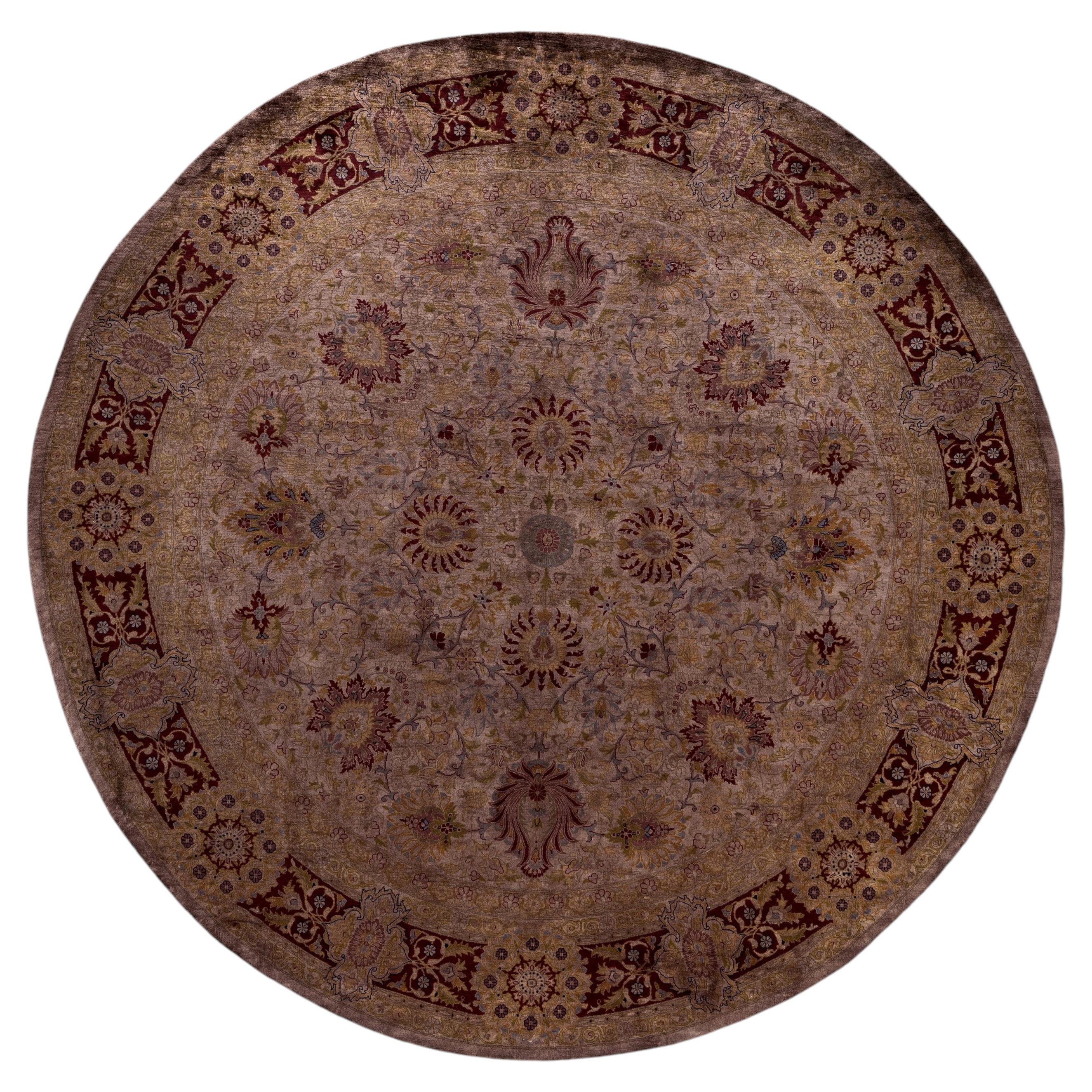 Overdyed Hand-Knotted Wool Modern-Contemporary Brown Area Rug 8' 1" x 8' 1"