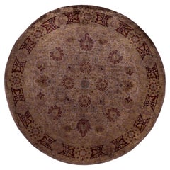 Overdyed Hand-Knotted Wool Modern-Contemporary Brown Area Rug 8' 1" x 8' 1"