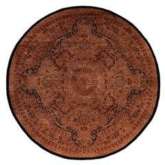 Overdyed Hand-Knotted Wool Modern-Contemporary Brown Area Rug 8' 1" x 8' 1"