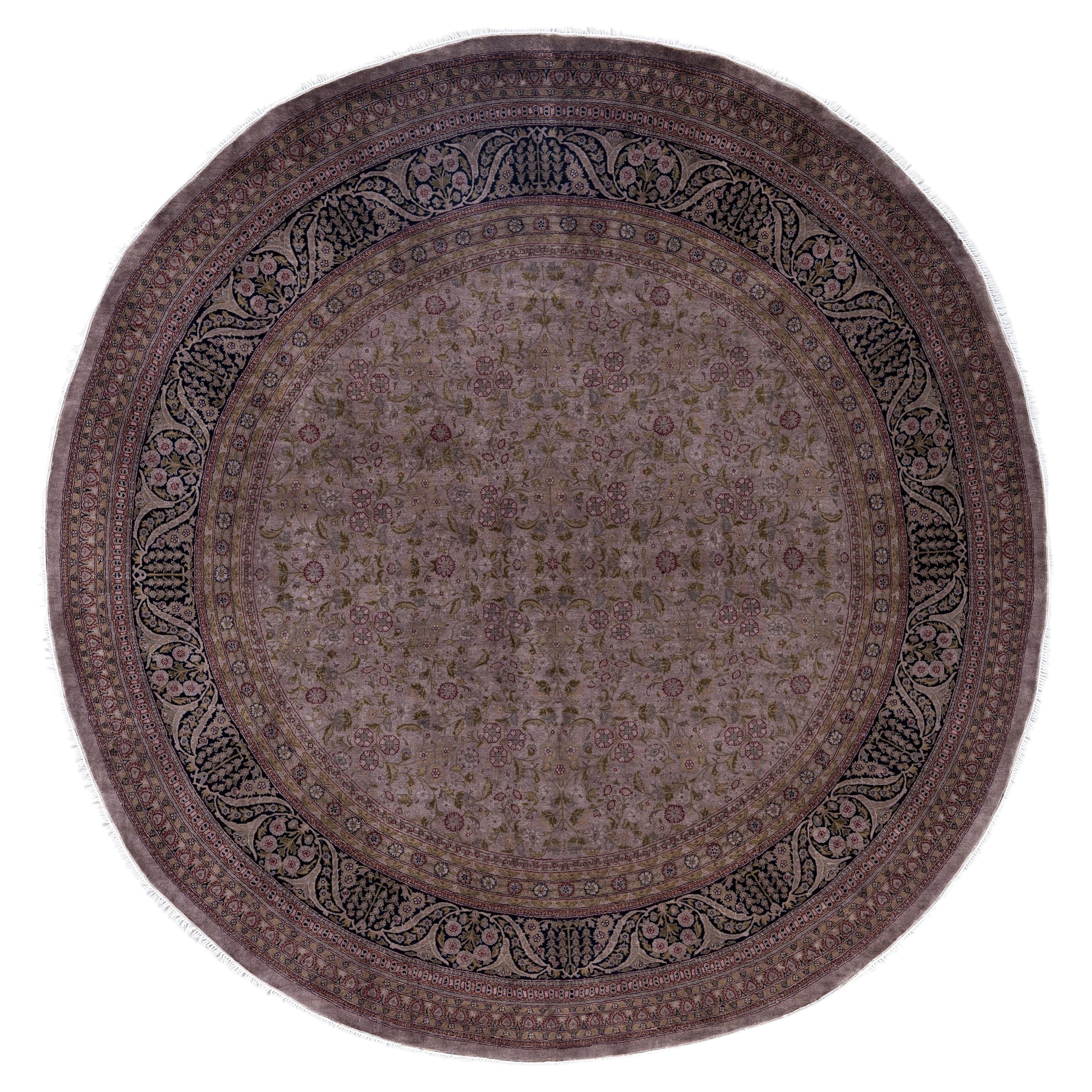 Overdyed Hand-Knotted Wool Modern-Contemporary Brown Area Rug 8' 1" x 8' 1"