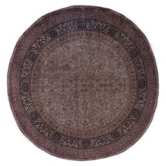 Alfombra de lana anudada a mano sobreteñida, moderna y contemporánea, marrón 2,5 m x 2,5 m