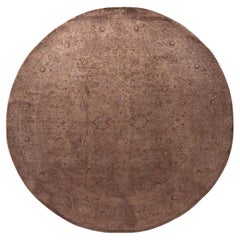 Overdyed Hand-Knotted Wool Modern-Contemporary Brown Area Rug 8' 2" x 8' 3"