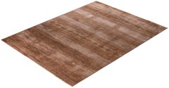 Overdyed Hand-Knotted Wool Modern-Contemporary Brown Area Rug 8' 8" x 11' 7"