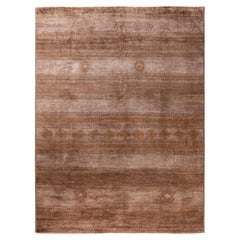 Overdyed Hand-Knotted Wool Modern-Contemporary Brown Area Rug 8' 8" x 11' 7"
