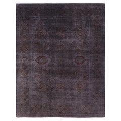 Overdyed Laine nouée à la main Tapis de zone moderne-contemporain marron 9' 0" x 11' 9"