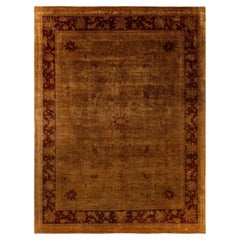 Overdyed Hand-Knotted Wool Modern-Contemporary Brown Area Rug 9' 1" x 11' 10"