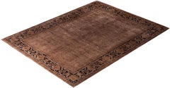 Overdyed Hand-Knotted Wool Modern-Contemporary Brown Area Rug 9' 1" x 12' 0"