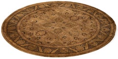 Overdyed Hand-Knotted Wool Modern-Contemporary Brown Area Rug 9' 1" x 9' 1"