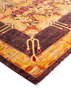 Overdyed Hand-Knotted Wool Modern-Contemporary Brown Area Rug 9' 10" x 13' 10"