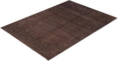 Overdyed Hand-Knotted Wool Modern-Contemporary Brown Area Rug 9' 2" x 12' 1"