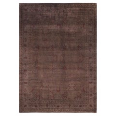 Overdyed Hand-Knotted Wool Modern-Contemporary Brown Area Rug 9' 2" x 12' 1"
