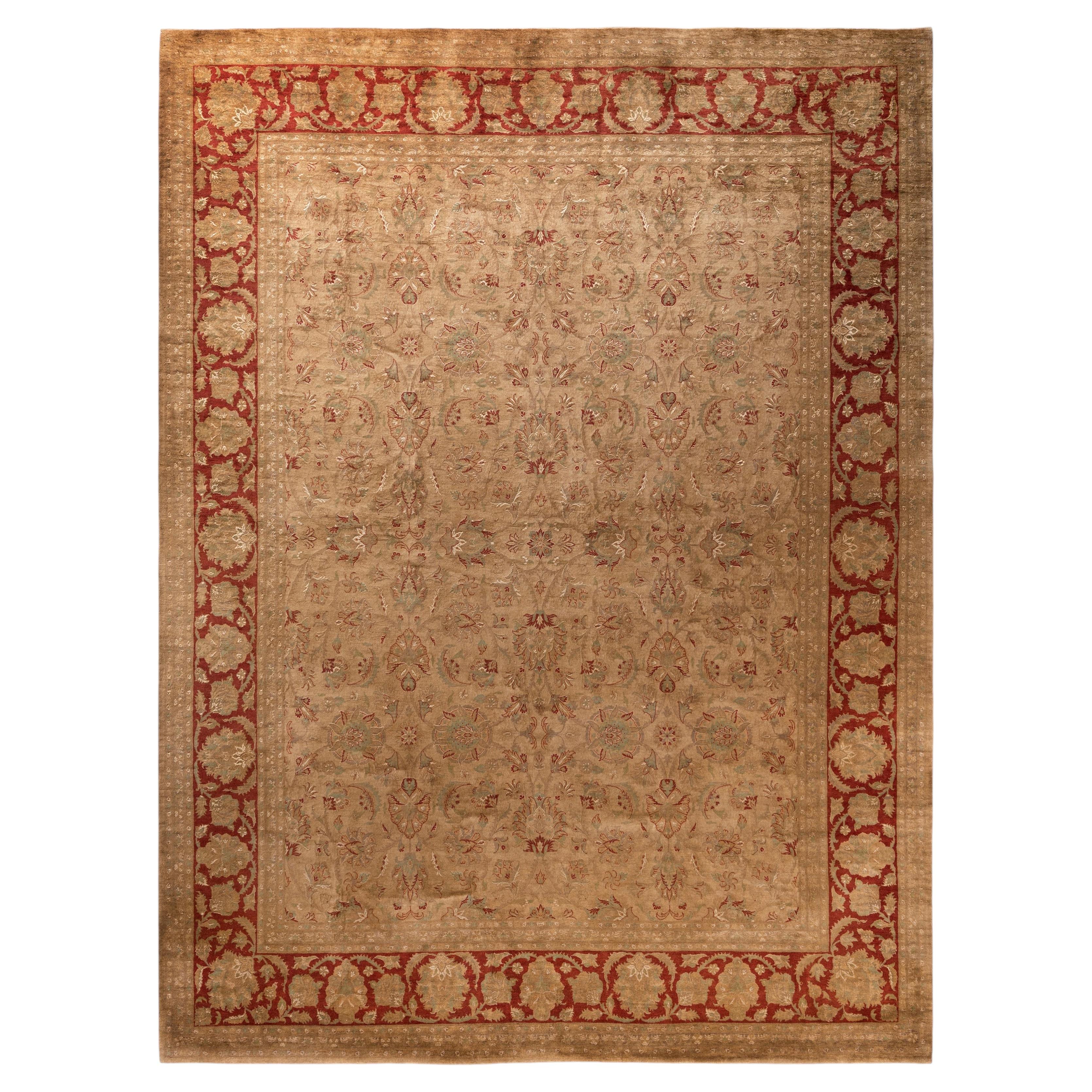 Overdyed Hand-Knotted Wool Modern-Contemporary Brown Area Rug 9' 2" x 12' 4"