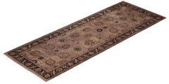 Overdyed Hand-Knotted Wool Modern-Contemporary Brown Runner 2' 11" x 8' 1"