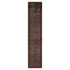 Overdyed Hand-Knotted Wool Modern-Contemporary Brown Runner 2' 6" x 12' 3"