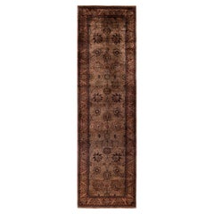 Overdyed Hand-Knotted Wool Modern-Contemporary Brown Runner 2' 6" x 8' 10"