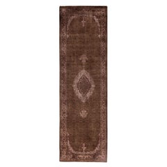 Overdyed Hand-Knotted Wool Modern-Contemporary Brown Runner 2' 6" x 8' 5"