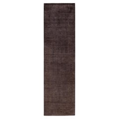 Overdyed Hand-Knotted Wool Modern-Contemporary Brown Runner 2' 7" x 10' 2"