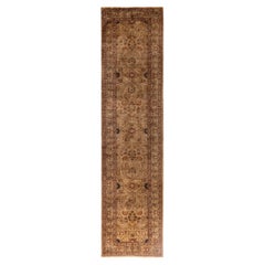 Overdyed Hand-Knotted Wool Modern-Contemporary Brown Runner 2' 7" x 11' 1"