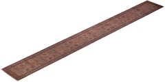 Overdyed Hand-Knotted Wool Modern-Contemporary Brown Runner 2' 7" x 21' 9"