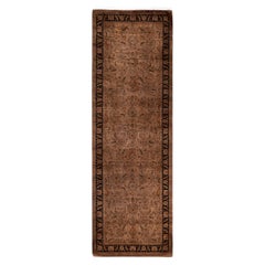 Overdyed Hand-Knotted Wool Modern-Contemporary Brown Runner 2' 7" x 8' 1"