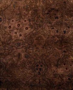 Overdyed handgeknüpfte Wolle Modern-Contemporary Braun Läufer 2' 8" x 7' 3"