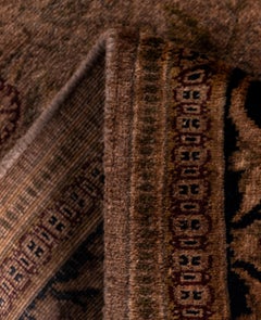 Overdyed Hand-Knotted Wool Modern-Contemporary Brown Runner 2' 8" x 8' 6"