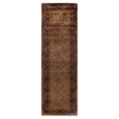 Overdyed Hand-Knotted Wool Modern-Contemporary Brown Runner 2' 8" x 8' 6"