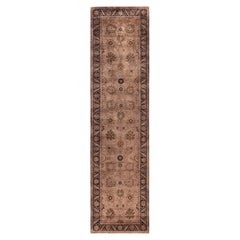 Overdyed Hand-Knotted Wool Modern-Contemporary Brown Runner 3' 1" x 12' 2"