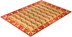 Overdyed Hand-Knotted Wool Modern-Contemporary Gold Area Rug 10' 2" x 13' 7"