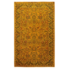 Overdyed Hand-Knotted Wool Modern-Contemporary Gold Area Rug 3' 2" x 5' 1"