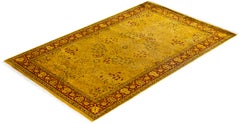 Overdyed Hand-Knotted Wool Modern-Contemporary Gold Area Rug 4' 8" x 7' 3"