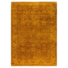 Overdyed Hand-Knotted Wool Modern-Contemporary Gold Area Rug 6' 0" x 8' 6"