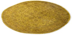 Overdyed Hand-Knotted Wool Modern-Contemporary Gold Area Rug 6' 1" x 6' 1"