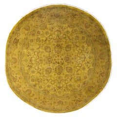 Overdyed Hand-Knotted Wool Modern-Contemporary Gold Area Rug 6' 1" x 6' 1"