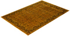 Overdyed Hand-Knotted Wool Modern-Contemporary Gold Area Rug 6' 1" x 9' 0"