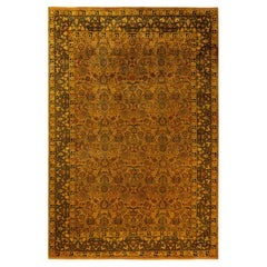 Overdyed Hand-Knotted Wool Modern-Contemporary Gold Area Rug 6' 1" x 9' 0"