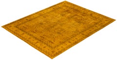 Overdyed Hand-Knotted Wool Modern-Contemporary Gold Area Rug 8' 1" x 10' 1"
