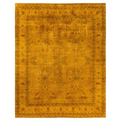 Overdyed Hand-Knotted Wool Modern-Contemporary Gold Area Rug 8' 1" x 10' 1"