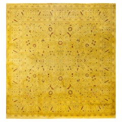 Overdyed Laine nouée à la main Tapis de zone moderne-contemporain or 8' 1" x 8' 5"