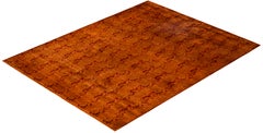 Tappeto Overdyed in lana annodato a mano di colore oro moderno-contemporaneo 8' 3" x 10' 2"
