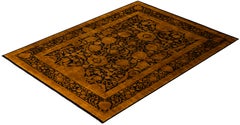 Overdyed Hand-Knotted Wool Modern-Contemporary Gold Area Rug 9' 1" x 12' 0"