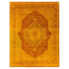 Übergefärbte handgeknüpfte Wolle modern-zeitgenössische Gold Bereich Teppich 9' 2" x 12' 2"
