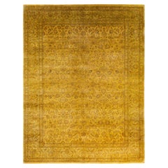 Overdyed Hand-Knotted Wool Modern-Contemporary Gold Area Rug 9' 3" x 12' 2"