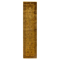 Overdyed Hand-Knotted Wool Modern-Contemporary Gold Runner 2' 0" x 8' 8"