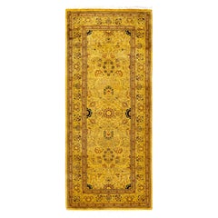 Overdyed Hand-Knotted Wool Modern-Contemporary Gold Runner 2' 7" x 6' 2"