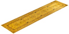 Alfombra de lana anudada a mano teñida de color dorado Moderno-Contemporáneo 2' 8" x 11' 5