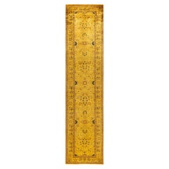 Alfombra de lana anudada a mano teñida de color dorado Moderno-Contemporáneo 2' 8" x 11' 5